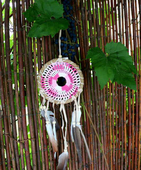Tree of Life Dream Catcher 12cm ring (Pink)