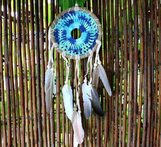 Tree of Life Dream Catcher 12cm ring (Blue)